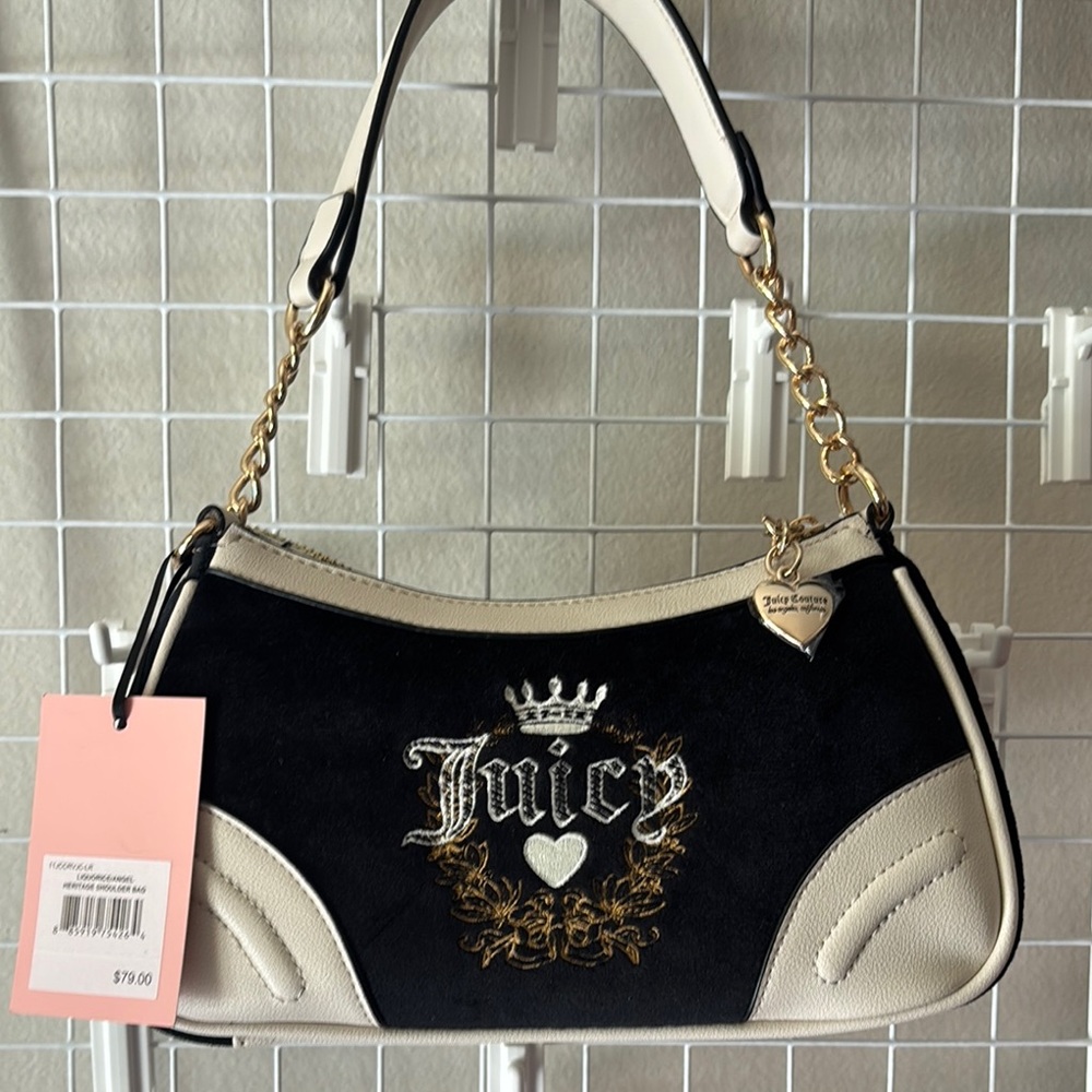 Juicy Couture Black and Cream Women's Bag